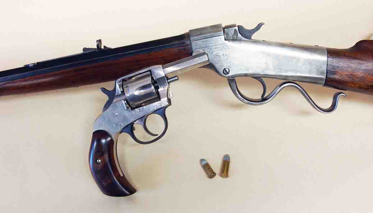 This Ballard rifle and H&R revolver are both chambered for .32 Colt.